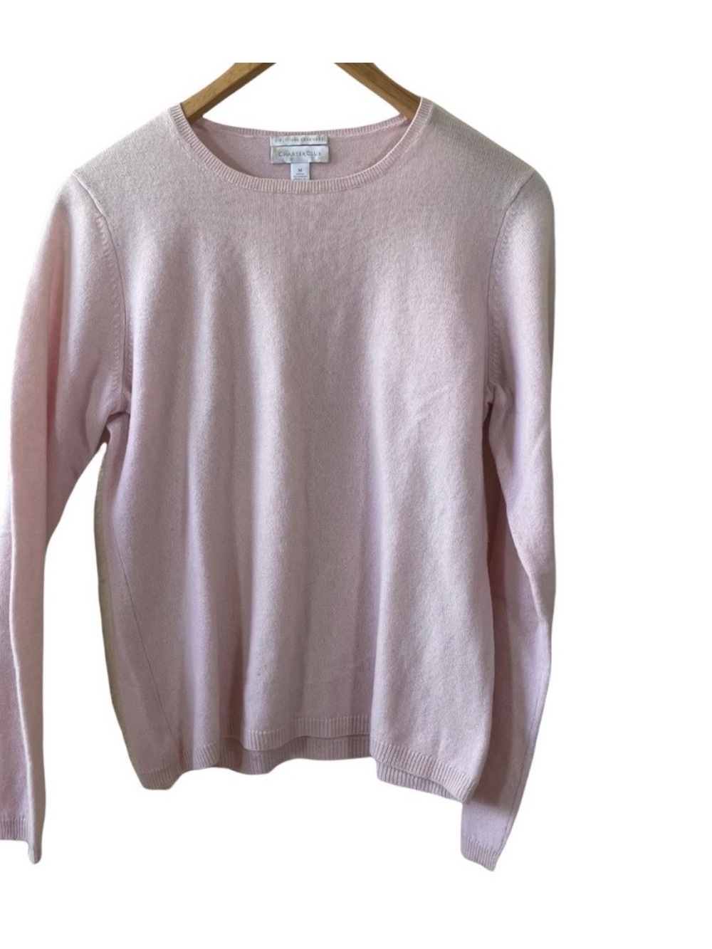 Charter Club baby pink lightweight 100% Cashmere Sweater/ medium